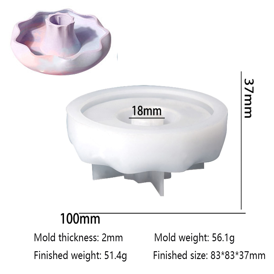 Bougeoir rond en silicone fait à la main, plâtre d'aromathérapie, accessoires de bougie partenaires, décor de bureau à la maison: violet