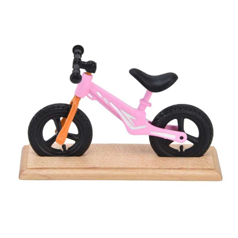 Dollhouse Mini Bike Mini Bicycle Model Metal for Decoration: Roze