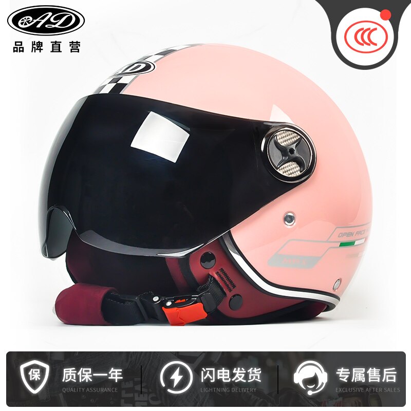 Motorcycle Casco Men Vintage Retro 3/4 Helmets motorbike Bike Bicycle Scooter Helmets Capacete Casque ruby helmet: 07