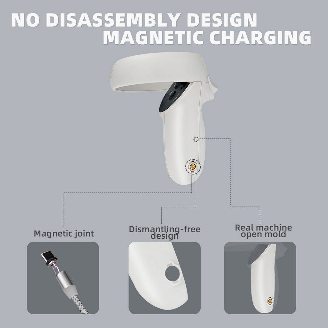 Magnetische ladestation für oculus quest 2 , halterung für zwei controller, aufbewahrungsbasis für quest 2 vr , zubehör
