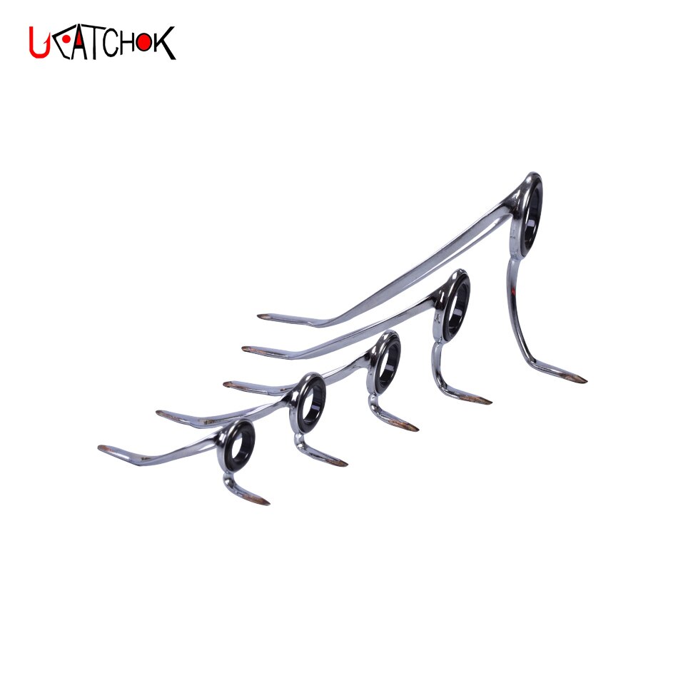 8pcs/kit Surf Rod Guides Boat Rod Guides Rings CR bracket imported SIC enhanced super hard stainless steel frame DIY Rod guide