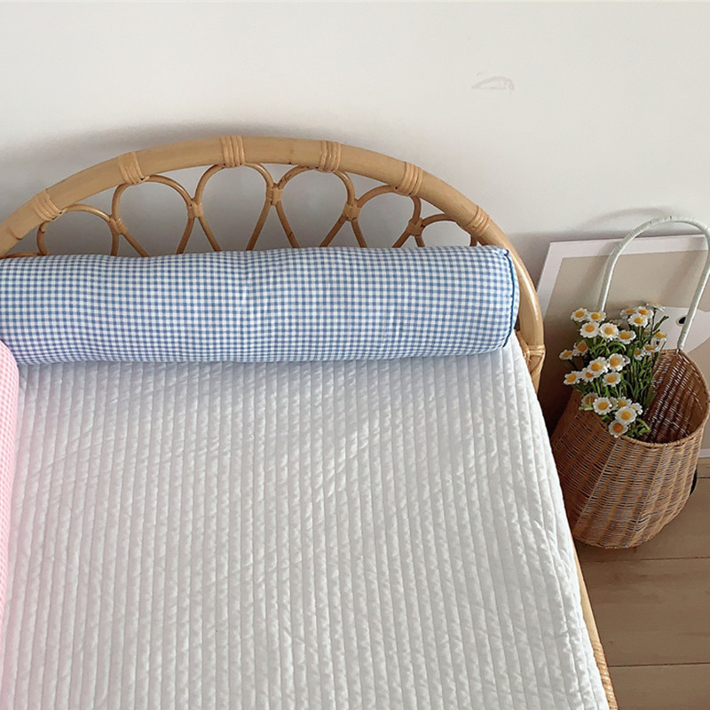 freundlicher Bett Kissen Bett Schutz Sicherheit Seite Schiene Kinderzimmer Dekor Babys Baumwolle Plaid Bett Stoßstange Dicke Weiche Krippe Schutz: Blau
