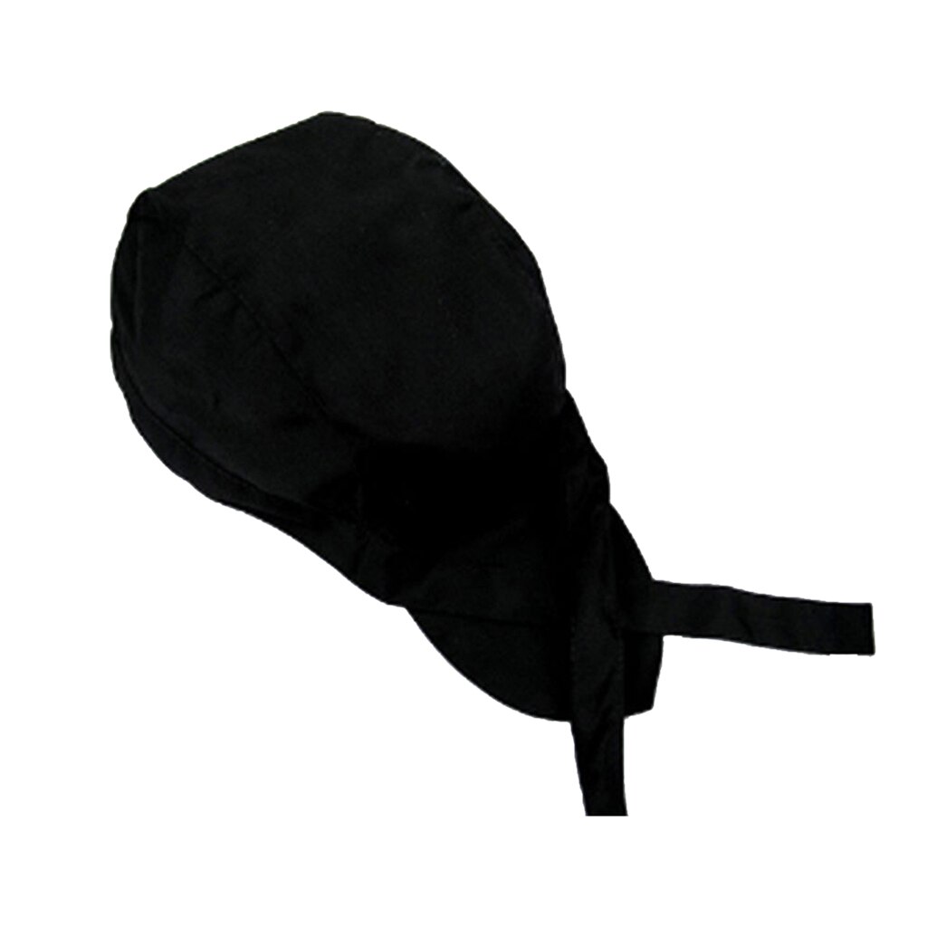 Chef Tie Back Cap Sushi Kitchen Waiter Hat Cap Black Waiter Cap