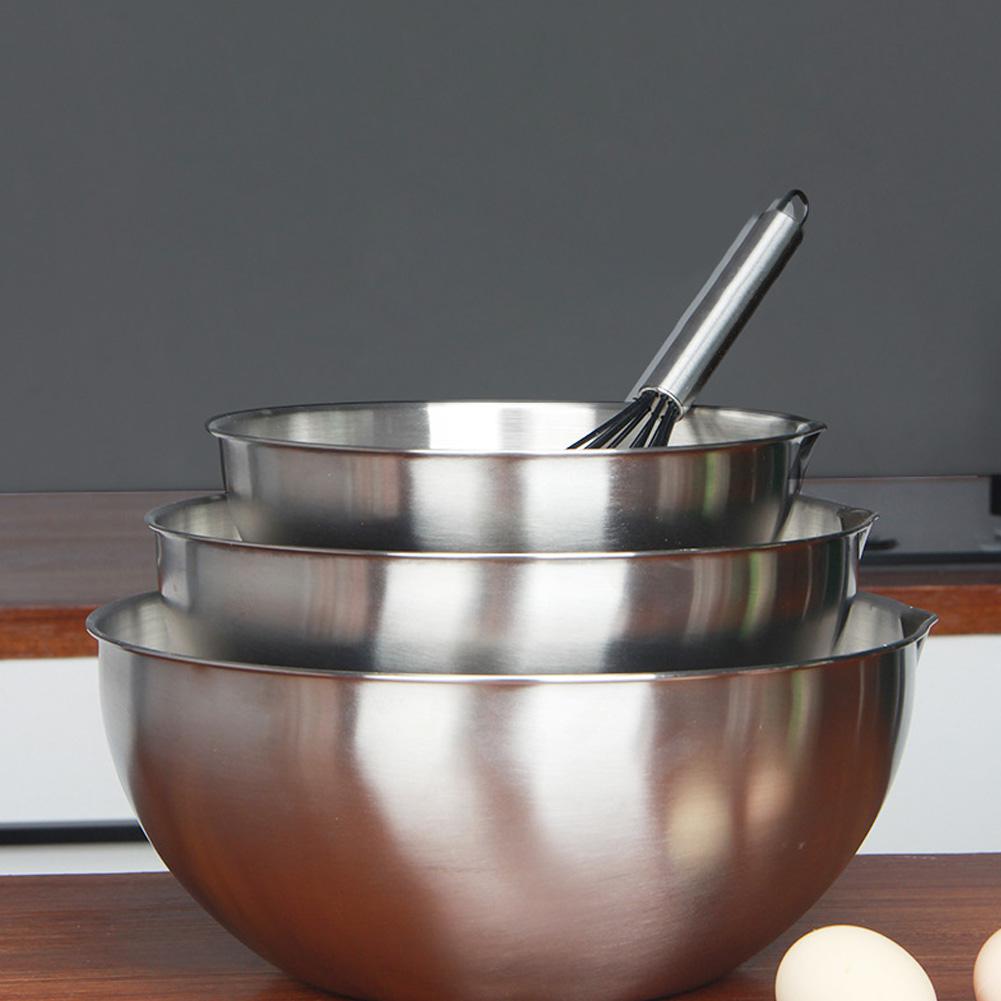 304 Stainless Steel Mixing Bowls Nesting Storage Bowls Set Kitchen Salad Bowls Cooking Bowl Baking Accessory with Scale