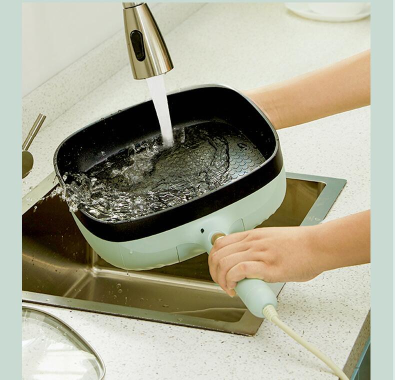 220v 2l husholdnings-elektrisk stegepande bærbar non-stick multi komfur mini elektrisk gryde bøf stegepande gryde pandekage maker