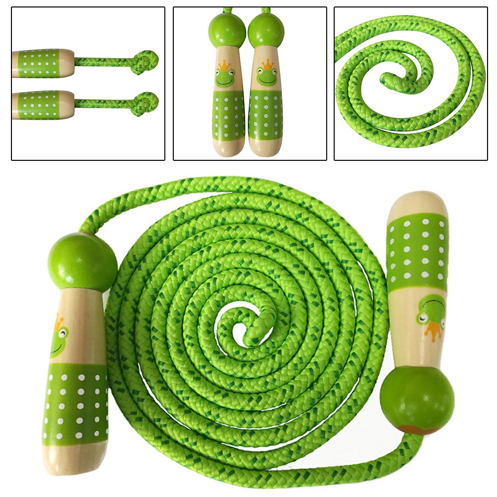 Cuerda de saltar con mango de madera para niños, cuerda de saltar con de dibujos animados, accesorios de equipo de Fitness para culturismo y Deporte