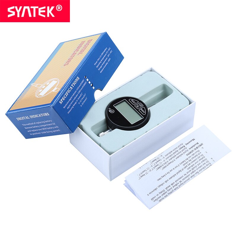 Syntek indikatorområde 0-25.4mm 1 tum  ip54 oljesäkra elektroniska digitala urklockor 0.01mm digitala mätklockor metriska tum