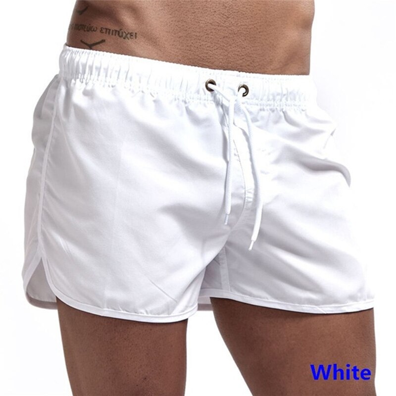 Swimming trunks men Summer Breeches board shorts Casual Bermudas Black White Boardshorts Homme Classic Clothing Beach Short Male: white / L