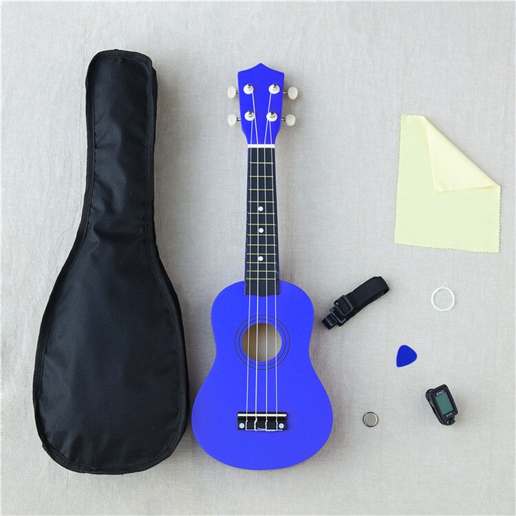 21-inch 16 colors Ukulele Adjustable Sound Musical + Bag+Strap+ Wipe Cloth +Tuner++String Stringed Instruments: Dark Blue