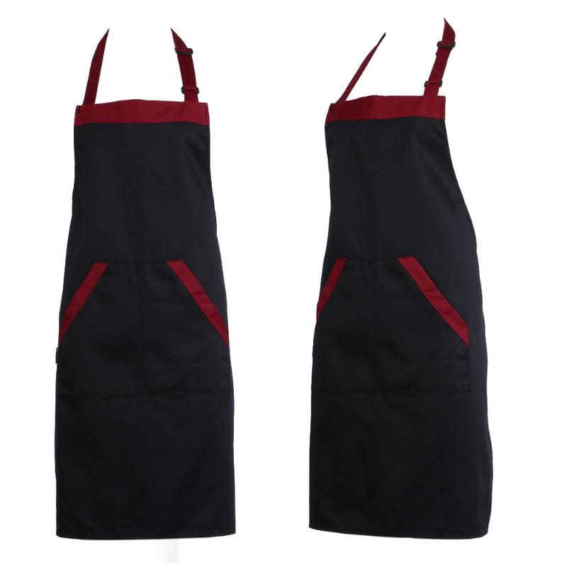 Waterproof Apron Adjustable Bib Apron Dress Men Women with 2 Pockets Chef Apron Cooking Kitchen Double Pocket Apron