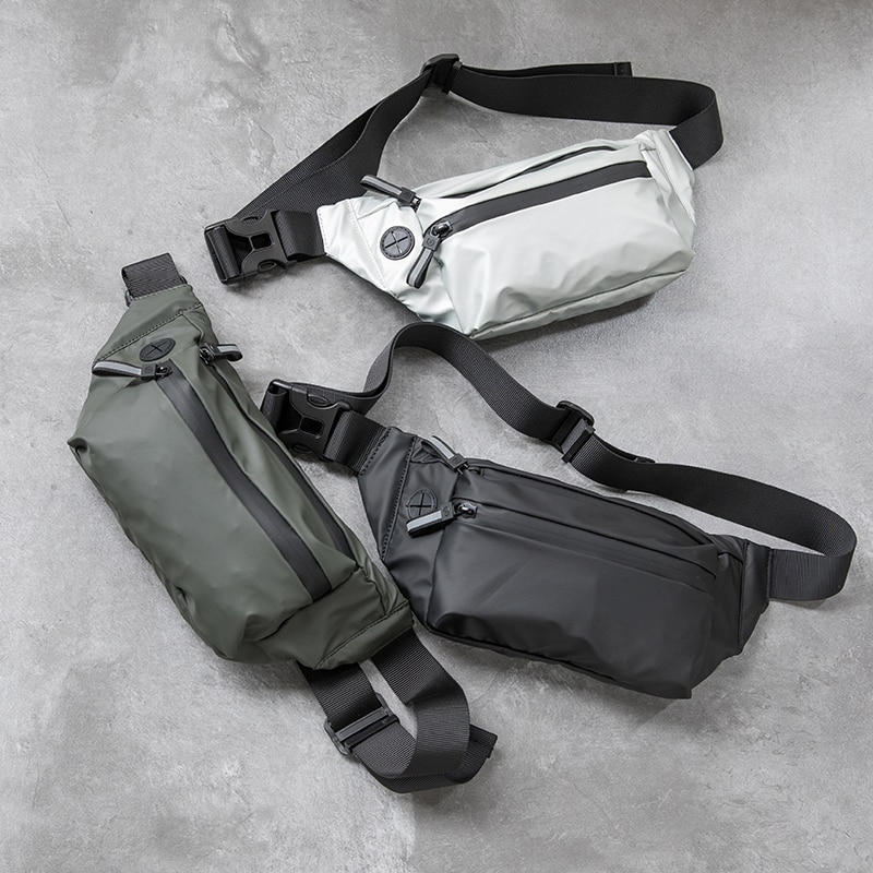 Vandtæt mand talje taske bryst pack udendørs sport crossbody taske afslappet rejse unisex bælte taske