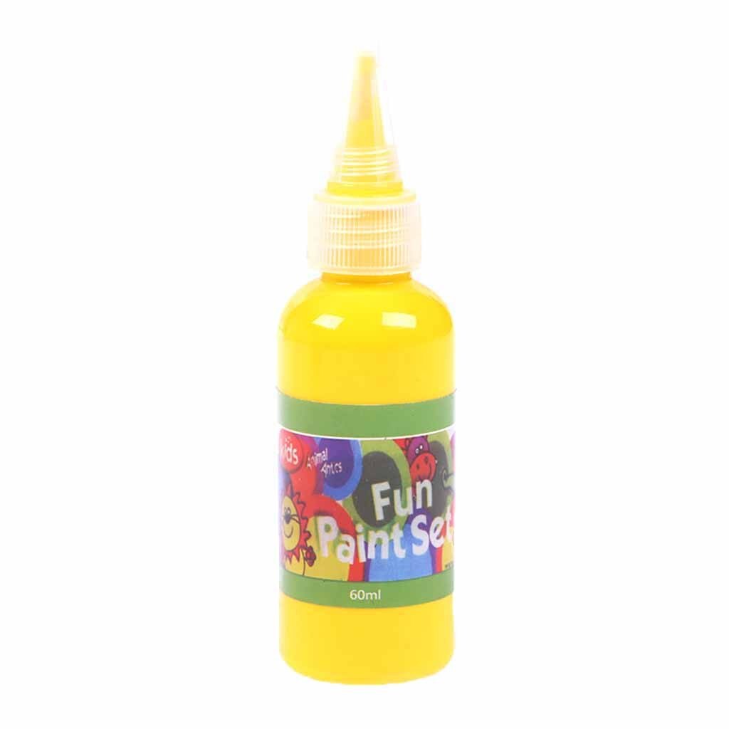 Kind wasbare acrylverfset, nagelkunstverf, verf voor textiel, tekengereedschap voor kinderen, doe-het-zelf 60ml #t5p: Geel