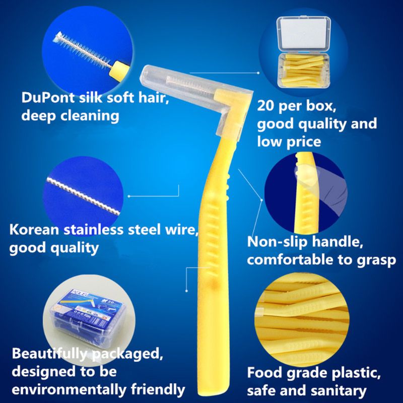 20 Stuks Rager L Vormige Superfijne Tandenstokers Push Pull Tooth Cleaner Tanden Whitening Kauwgom Care Mondhygiëne Met Case