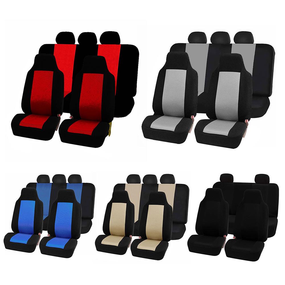 Set de fundas de asiento de coche, accesorios interiores de esponja, cubierta de asiento delantera/trasera/reposacabezas, conjunto de cubierta completa para coche/camión/furgoneta 7 unidades