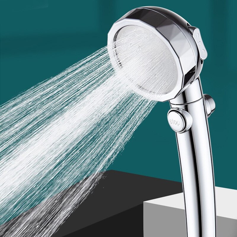 Zhangji Spa Stop Knop Douchekop Hoge Druk Regenval Water Saving Switch Button Spray Nozzle Voor Badkamer Accessoires