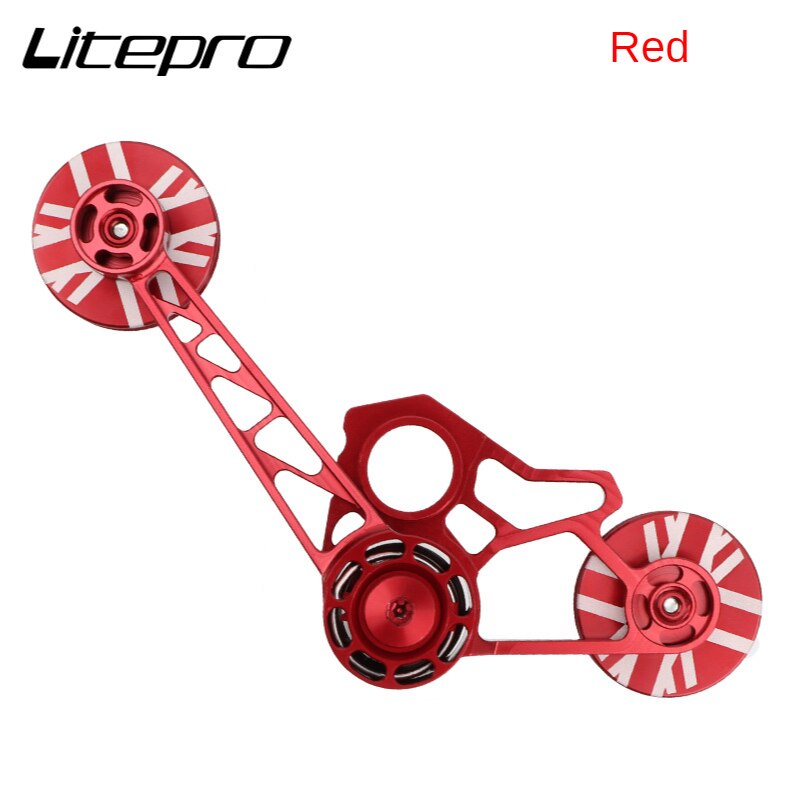 CATAZER Aluminum Alloy Chain Tensioner Guide Wheel Tension Device CNC Chain Tension Adapter For Brompton: Red