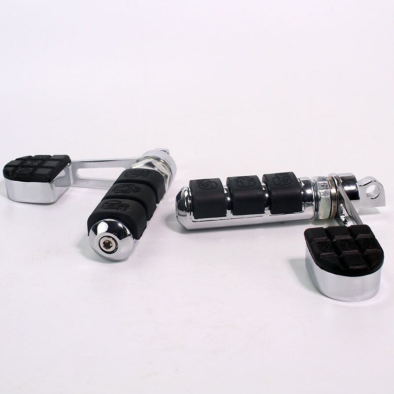 Cherk Chrome crâne Anti-Vibe repose-pieds monture mâle repose-talon pour Harley Davidson DYNA FXDF FAT BOB FXDC FXDX Sportster XL Softail