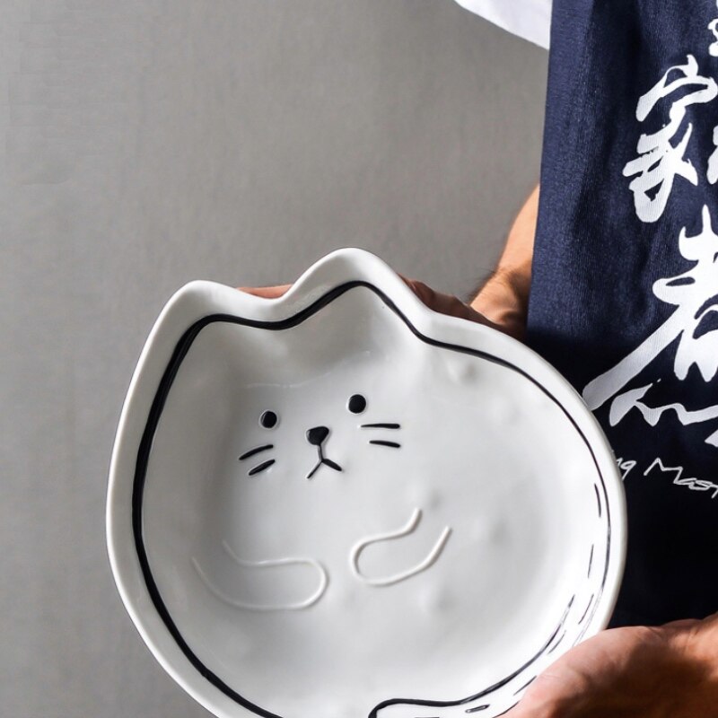 Cartoon Dinner Plate Set Ceramic Kitchen Plate Breakfast Tableware Set Food Dishes Rice Salad Noodles Bowl Soup Kitchen Tool