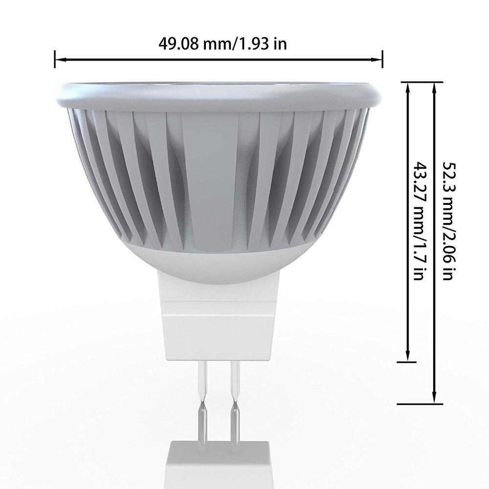 Bombilla LED MR16 de 3W y 12V, foco de luz LED regulable, blanco frío y cálido, Bombilla LED para lámpara de superior, 10 unidades por lote