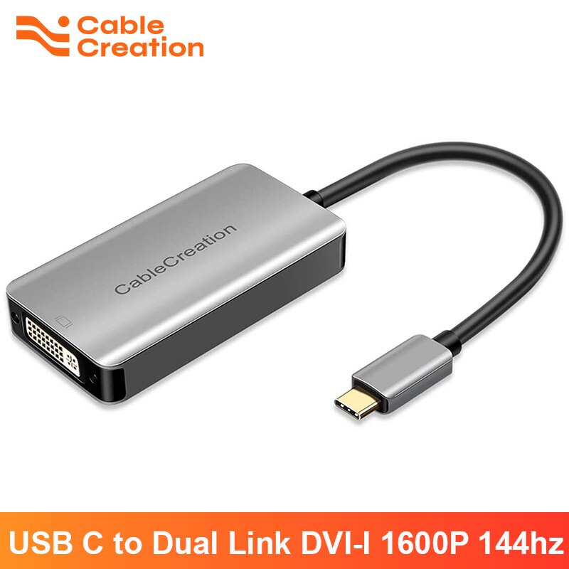 Cablecreation usb type c til dual link dvi adapter display port kabel dvi -i 1600p til macbook samsung galaxy  s8 huawei mate 10