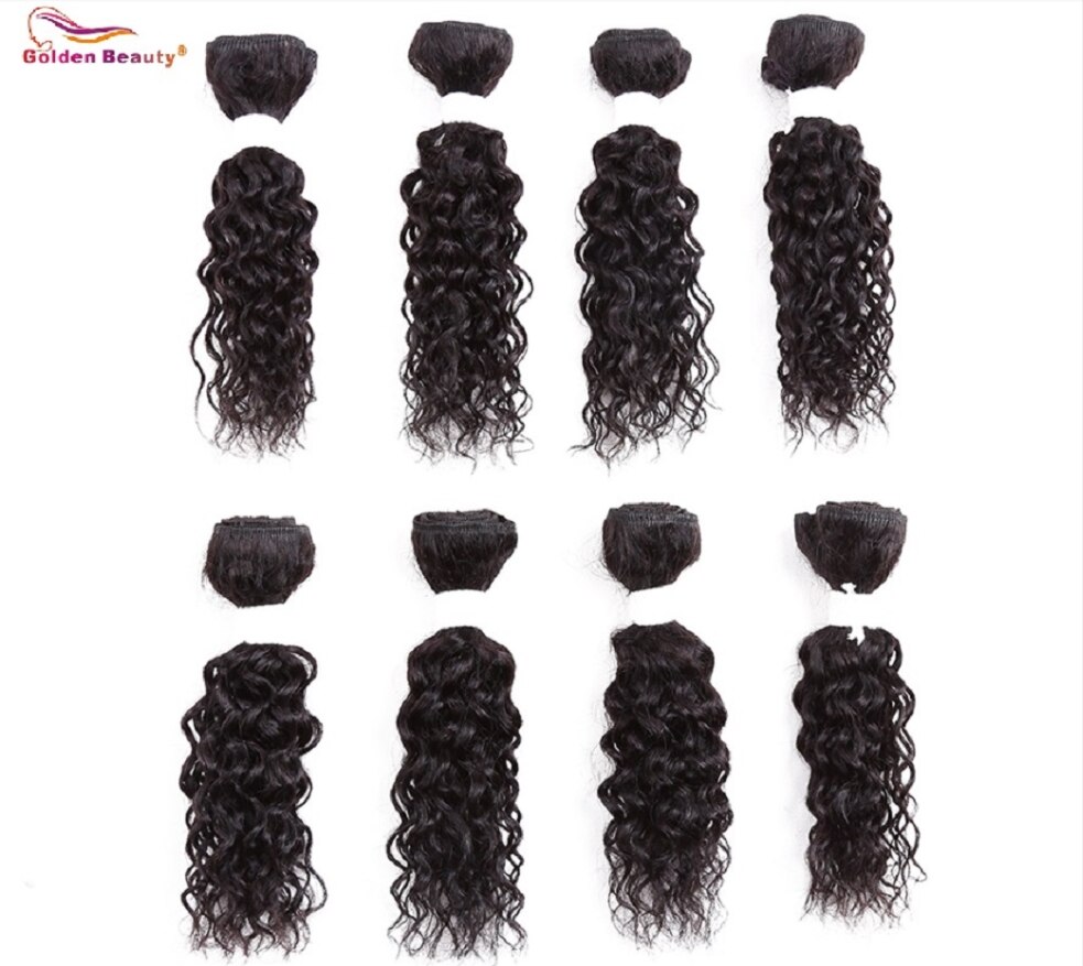 8-14 pollici Jerry arricciare Capelli Sintetici Tessuto Dei Capelli Cucire in Estensioni Dei Capelli Ombre Dei Capelli di Trama 8 pz/pacco D'oro di Bellezza: #1B / 8pollici