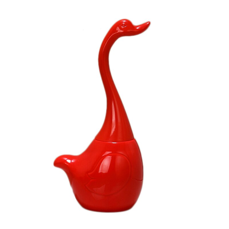 Ceramiczny plastikowy łabędź szczotka robić wc uchwyt kreatywna łazienka śmieszne urządzenia robić oczyszczania gospodarstwa domowego szczotka robić czyszczenia-czerwony