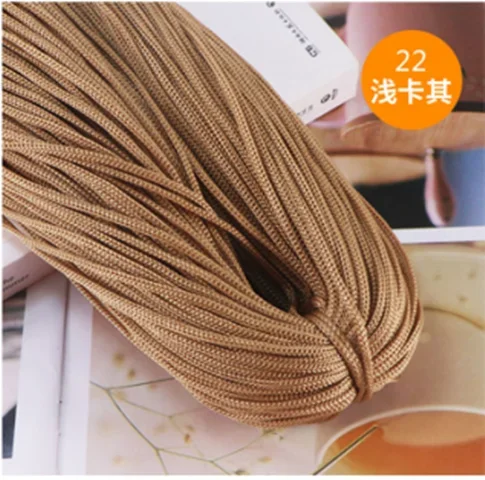 200 mt/los 3mm Farbe Nylon Schnur Faden Häkeln Hohl Linie Makramee DIY Hand-gewebte Armbinde Geflochtene Handwerk/schuhe