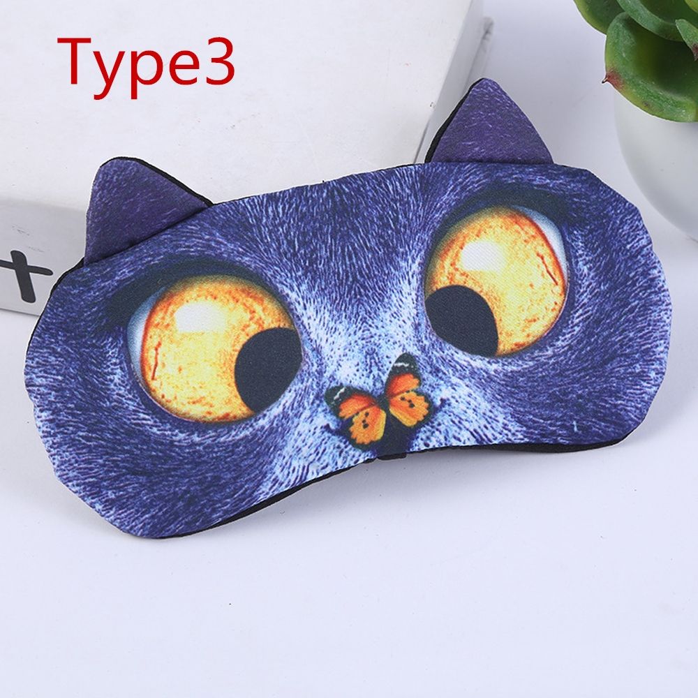 1 pc oeil aide à la vue Patch repos drôle yeux ombre réglable sommeil & ronflement 3D mignon Animal vue oeil dormir: Type3
