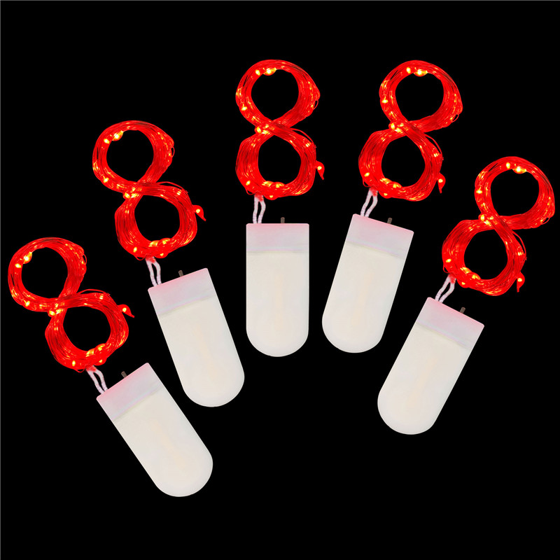 Guirnalda de luces LED de alambre de cobre para decoración de Navidad, guirnalda de luces de hadas para vacaciones, árbol, de boda, Navidad, , 10 Uds., 5 uds.