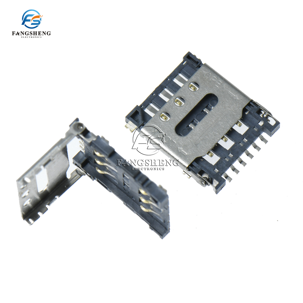 10 pièces de porte-carte NANO EpiCard 1.5H 6P 6PIN, connecteur à rabat, micro fente pour téléphone portable
