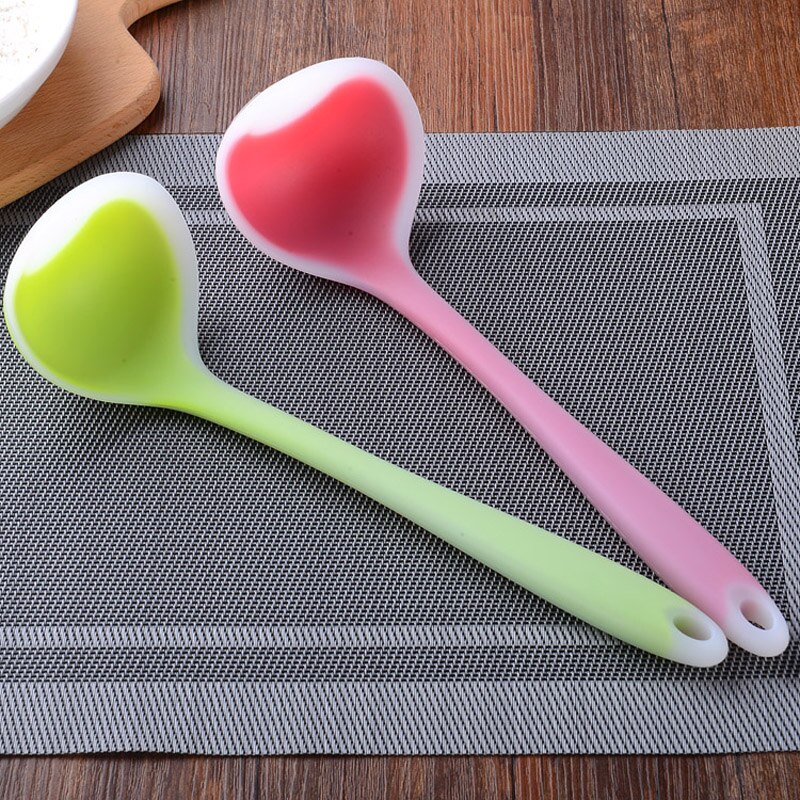 1Pc Large Silicone Spoon Long Handled Soup Spoon Ladle Big Serving Spoons Silicone Kitchen Utensils Cooking Tools Accessories