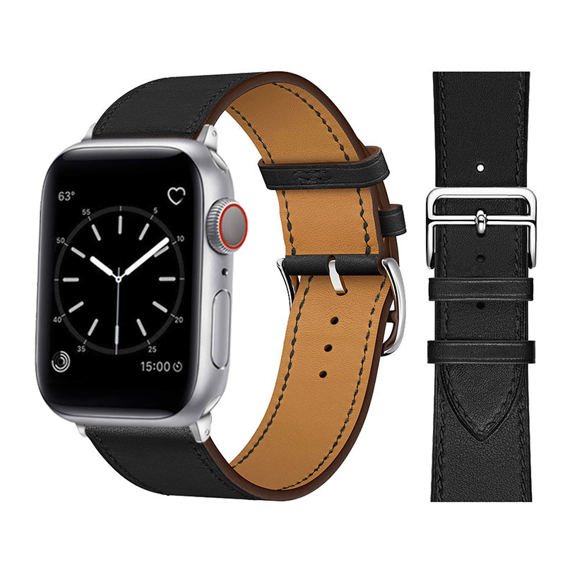 Læderrem til apple watch-rem 45mm 44mm 49mm 42mm 41mm 40mm single tour correa-armbånd iwatch-serie 9 7 8 6 5 4 se ultra