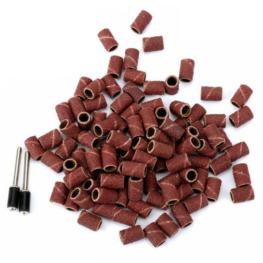 100pcs+2 Drum Sanding Kit Sanding Band 1/8 Inch Sand Mandrels Fit for Dremel Electric Nail Drill Rotary drill sander drimmel kit