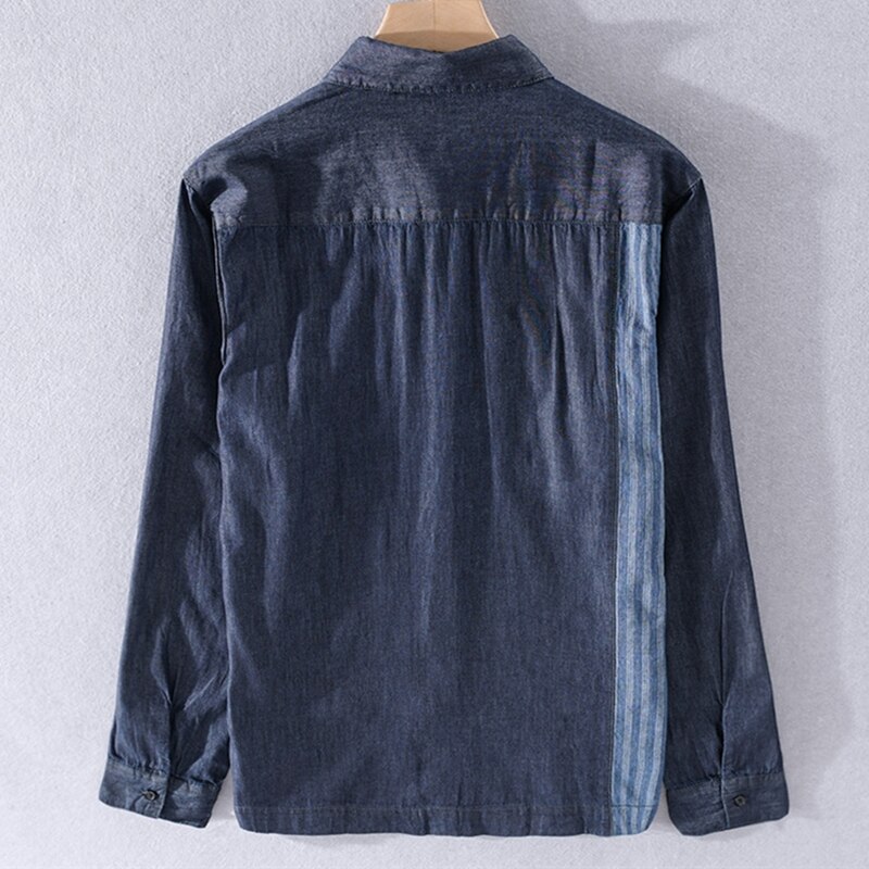 Camisa vaquera negra para hombre, chaqueta vaquera informal de negocios, a la , combina con todo, primavera y otoño,