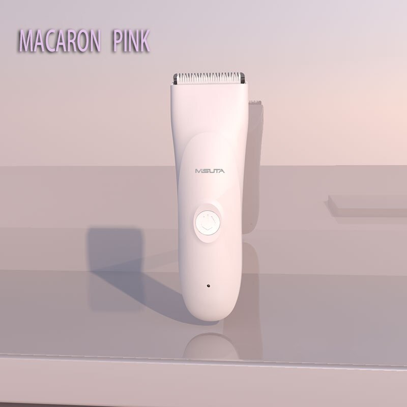 Baby hair clipper children's hair clipper electric silent and waterproof baby razor adult household pet＆ wowen electric clippers: MACARON   PINK