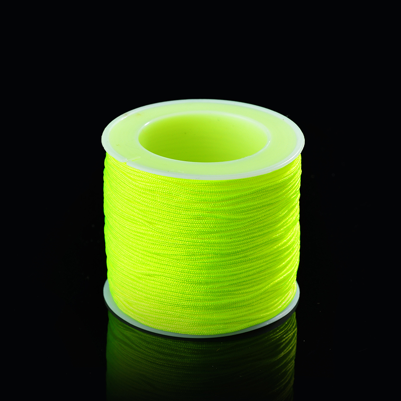 50Meters/Roll 0.8mm Neon Nylon Cord Thread Chinese Knot Macrame Cord Bracelet Braided String DIY Tassels Beading String Thread: neon yellow