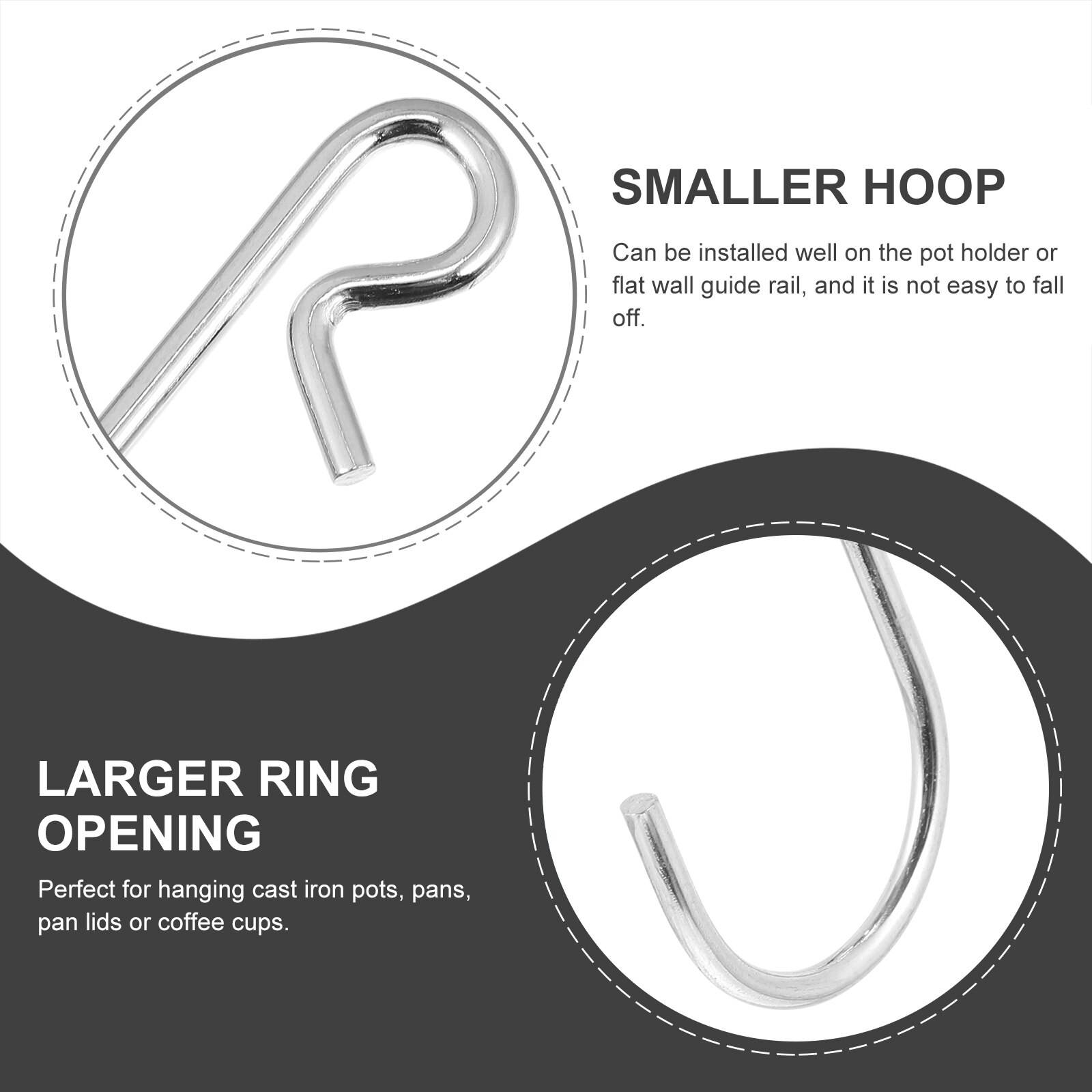 100Pcs Rvs Haken S-Vormige Anti-Roest Hangers Metalen Haken (Staal Kleur)