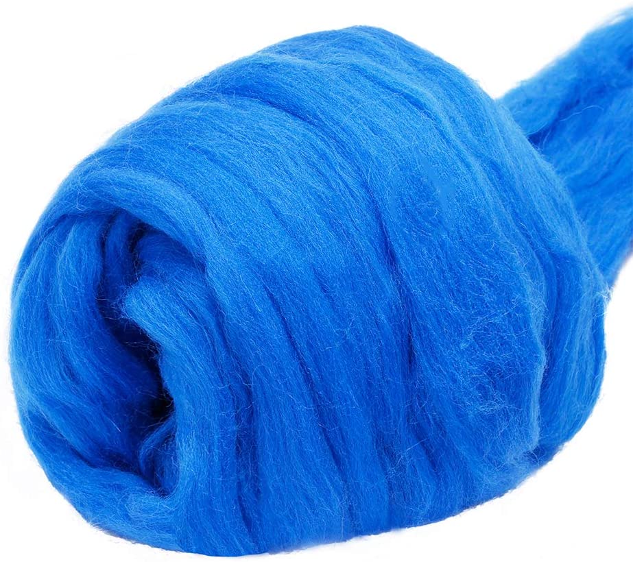 KAOBUY -Blue 3.53oz Wool Roving Yarn, Wool, Spinni... – Grandado