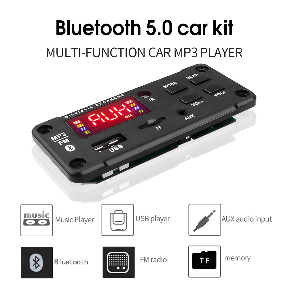 WMA Modul MP3 Decoder Gremium Drahtlose Freihändige Audio- Empfänger 12V Drahtlose Bluetooth 5,0 Audio- Modul USB TF Radio Auto Bausatz
