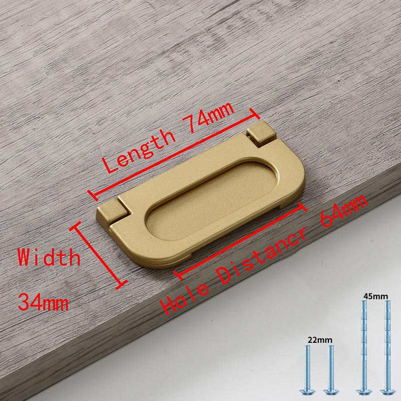 Simple Style Matte Gold Cabinet Handles Solid Aluminum Alloy Kitchen Cupboard Pulls Drawer Knobs Furniture Handle Hardware: Chartreuse