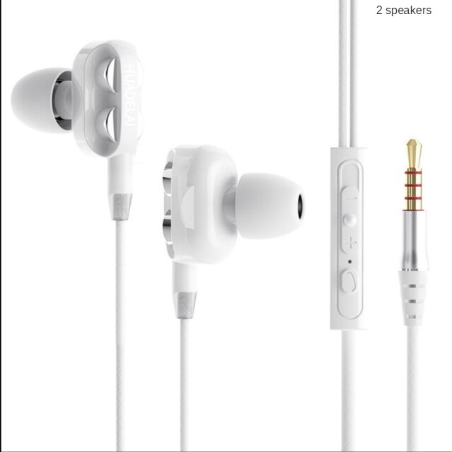 Double Moving Coil Subwoofer Headset for Vivo Oppo Huawei with Microphone Karaoke In-ear Earplug Universal Handphone: Upgraded  Elegant Silver