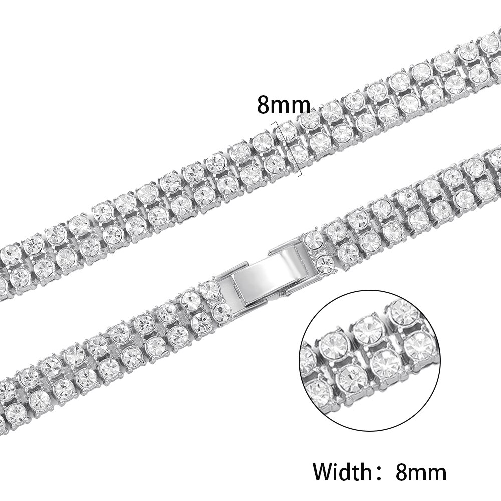 4Mm Iced Out Tennis Ketting Mannen Tennis Chain Iced Out Hip-Hop Ketting Sieraden Vrouwelijke Mannelijke Tennis Choker kettingen Sieraden