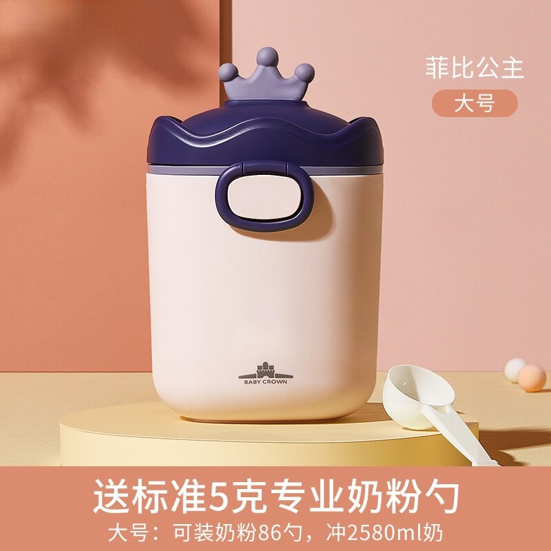 Portable Baby Food Storage Box BPA Free Formula Dispenser Cartoon Infant Milk Powder Box Toddler Snacks Cup Container: Pink L