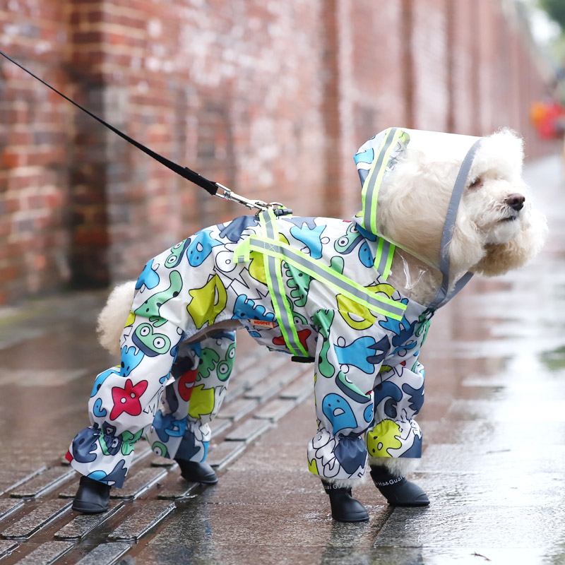 Hond Regenjas Waterdichte Regenjas Cartoon Reflecterende Regenjas Voor Hond Outdoor Kleding Jas Voor Kleine Hond Huisdier Jumpsuit
