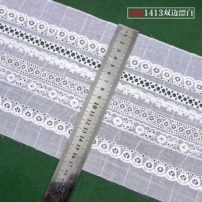 5 meter / verpakking zelfgemaakte accessoires, naaimateriaal, kantbreedte 15.5cm,  witte katoenen stof, borduurrand ,rs1160: Een puur wit