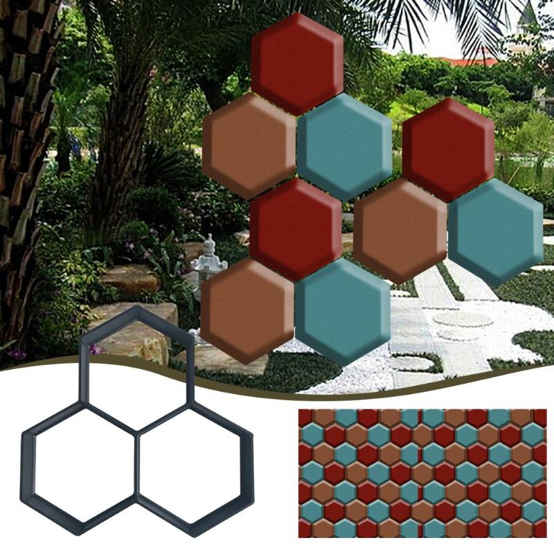 Plastic Garden Path Maker Mold Reusable Concrete Cement Stepping Stone Paver Walk Mould DIY Plastic Path Brick Maker Mold