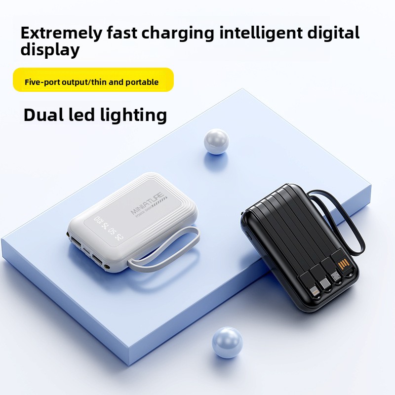 De powerbank van 20000 mah heeft een vieraderige, snellaadfunctie met grote capaciteit en is 20w mini-powerbank voor mobiel gebruik.