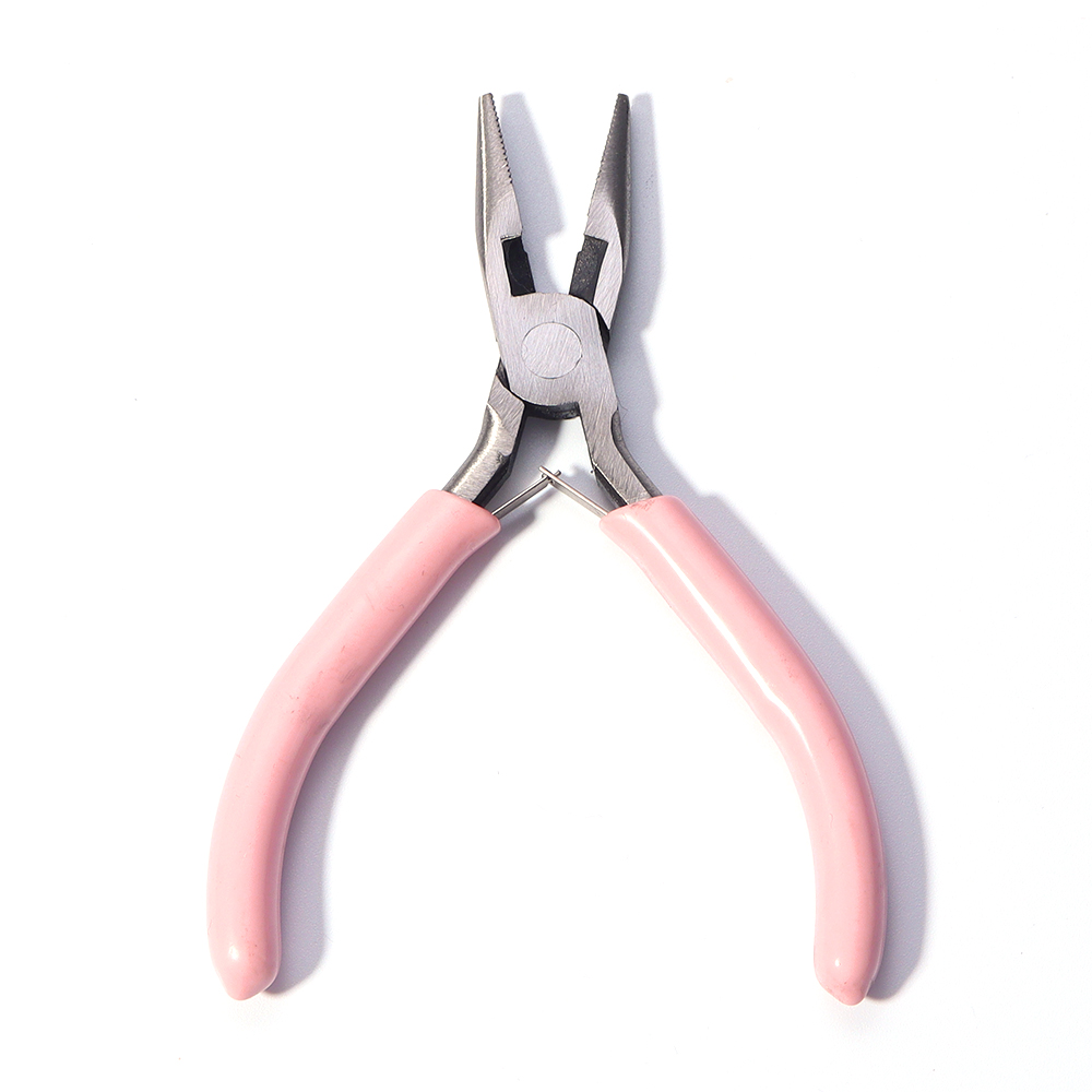 Portable Pink Color Stainless Steel Pliers Tools Set Round Nose Cutting Wire Plier Kit For Handcraft Beading DIY Jewelry Making: Red