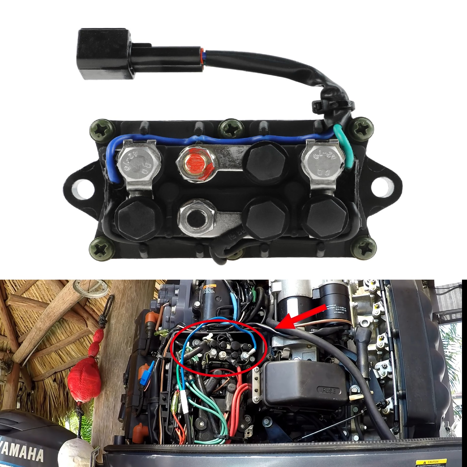 Utombordare trim relä tilt relä 63p-81950-00-00 för yamaha motorer 4 takt  f150 &amp; 250 f150 40hp 50hp 60hp 75hp 90hp 150hp 250hp