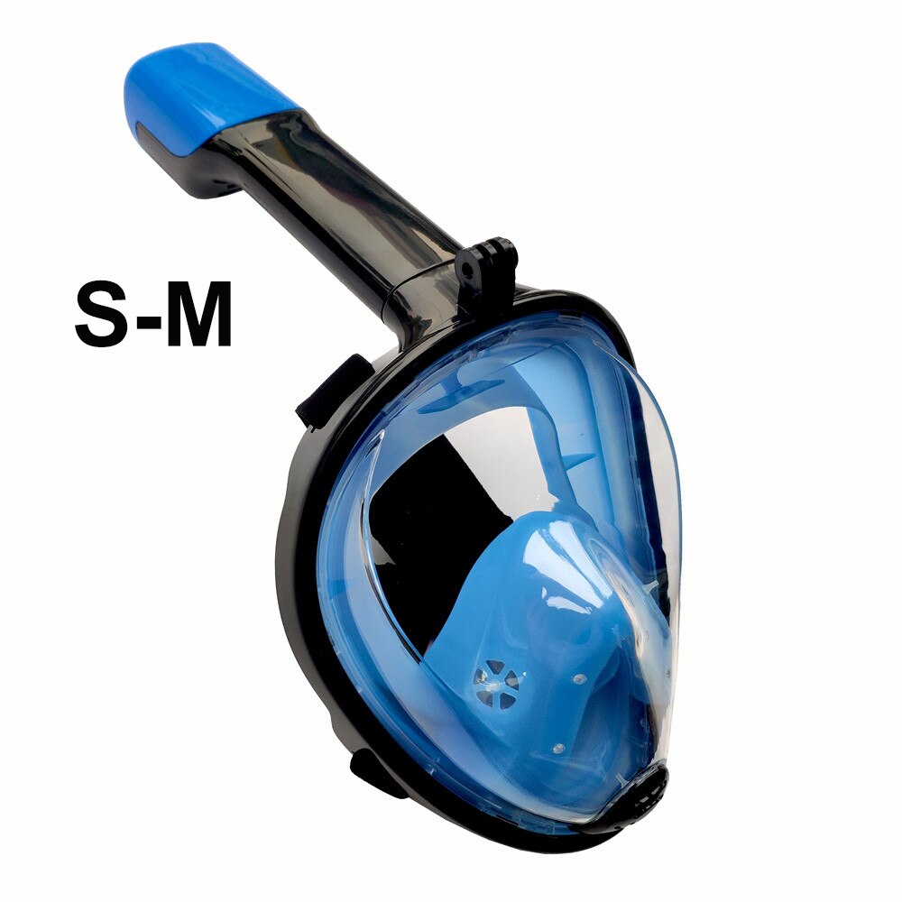 SOFT NOSE Diving Mask Full Face Scuba Mask One-piece Gasbag Anti-fog Snorkeling Mask for Kids Adults: New Color 02 S-M